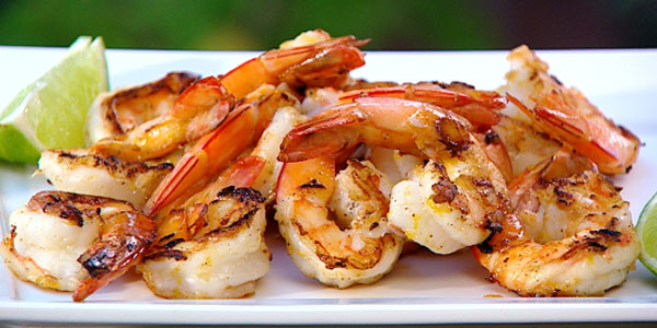 cooked Australian king prawns